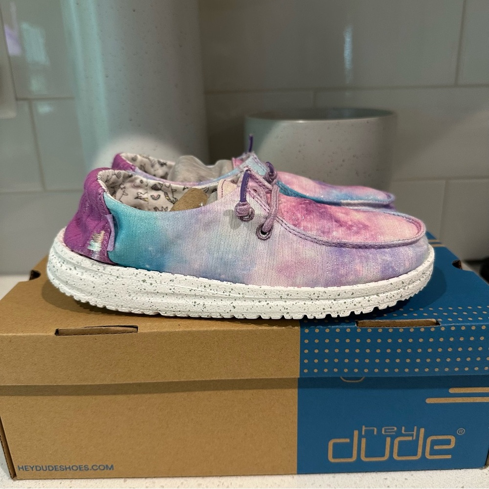 Hey Dude Pink Purple Blue Shoes With Galaxy Design